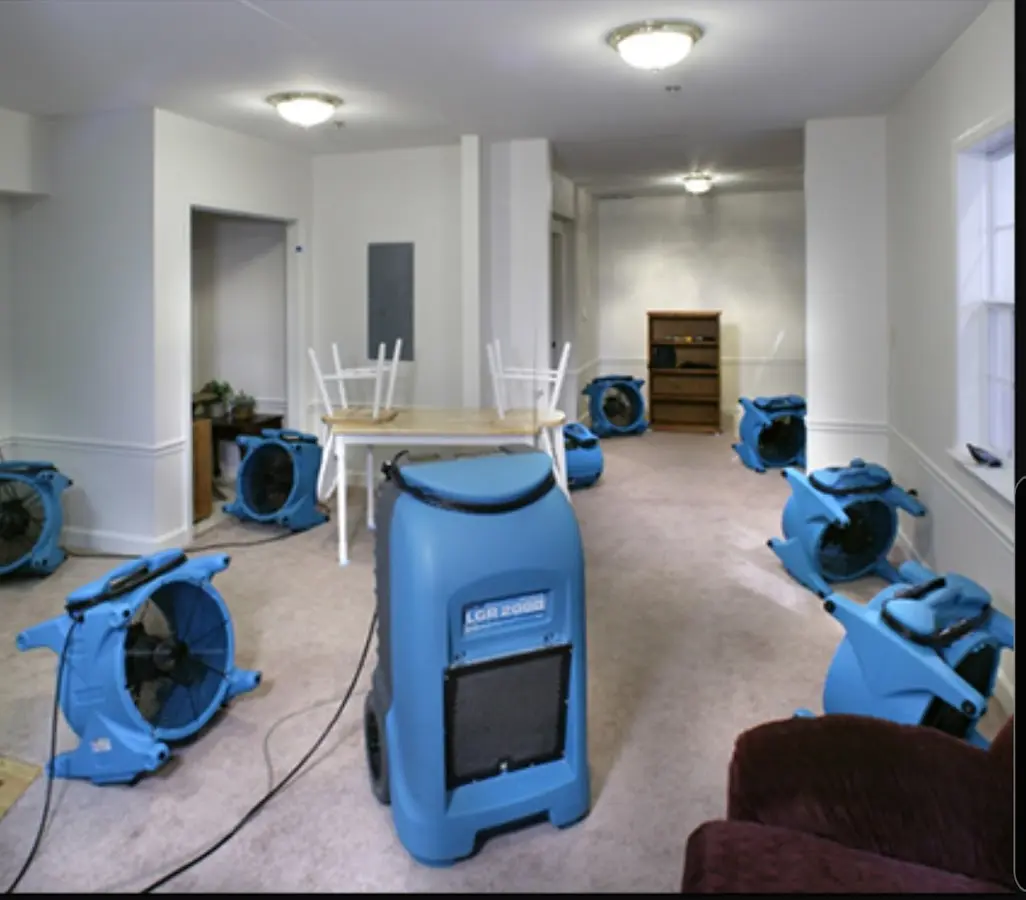 Air movers and dehumidifier setup for Water Extraction & Removal in Forest Acres